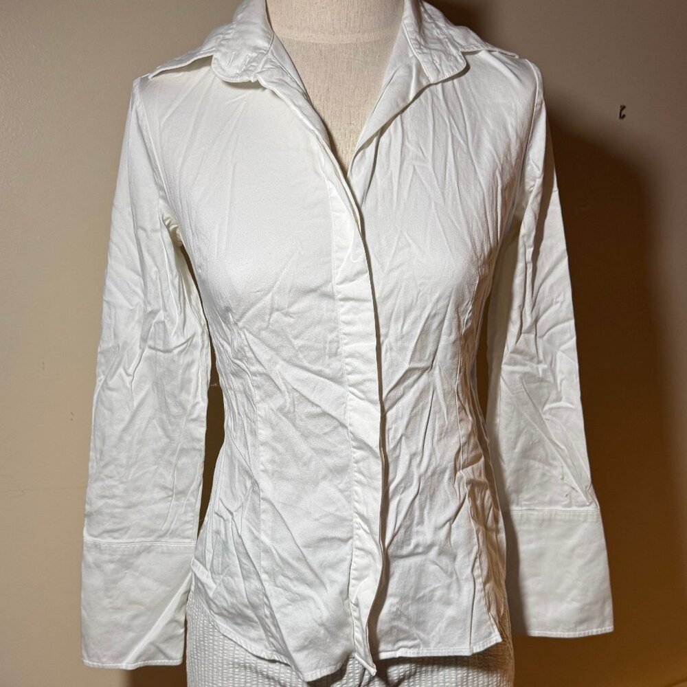 Lilly Pulitzer | White Y2K The Lilly Shirt with Hidden Buttons